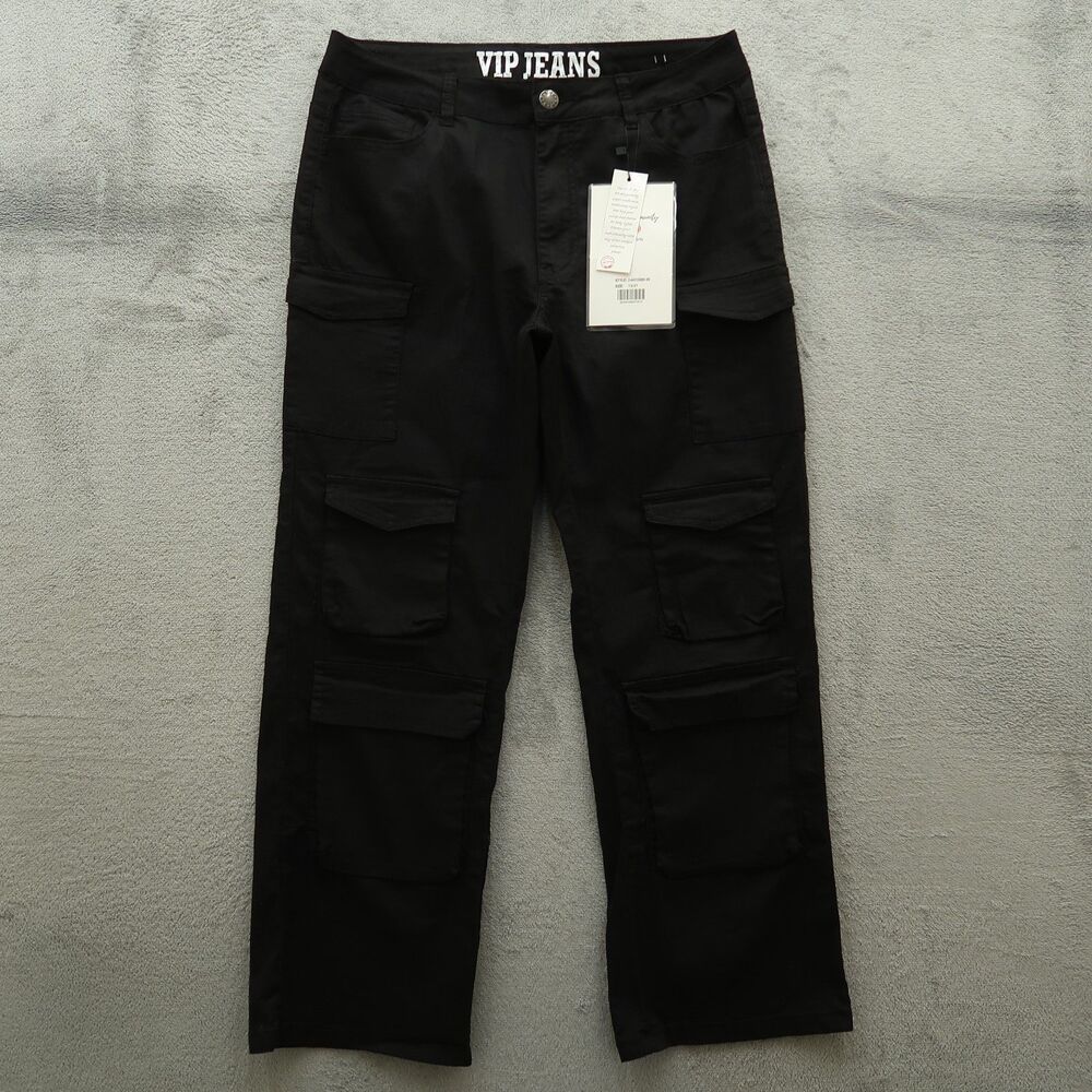 VIP Jeans Junior's Size 13/31 Mid-Rise 3D Pockets Wide-Leg Pants 28" Inseam NWT